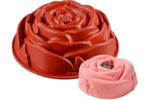 FantasyDay 9.3" Big Rose Flower Birthday Cake Mold - Silicone Baking Pan/Mold for Birthday, Wedding, Parties - Cake, Loaf, Mu