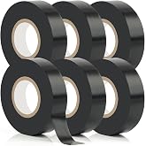 Okxiri 6 Pack Black Electrical Tape, 66 Ft Waterproof Electric Tape Black | High Temperature for Repairs, Adhesive, Insulating Electrical Tape for Home Outdoor, Electrical Tools and Accessories