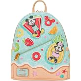 Loungefly Disney: Mickey and Minnie - Adjustable Shoulder Straps - Beach Fun Mini Backpack - Great for Kids &amp; Adults - Collectible Bags