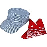 Classic Train Engineer Conductor's Adjustable Cap and Bandana Set Youth Size