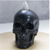 Skull Backflow Incense Burner Holder, Resin Skeleton Statue | Aromatherapy Ornament, Goth Halloween Decoration