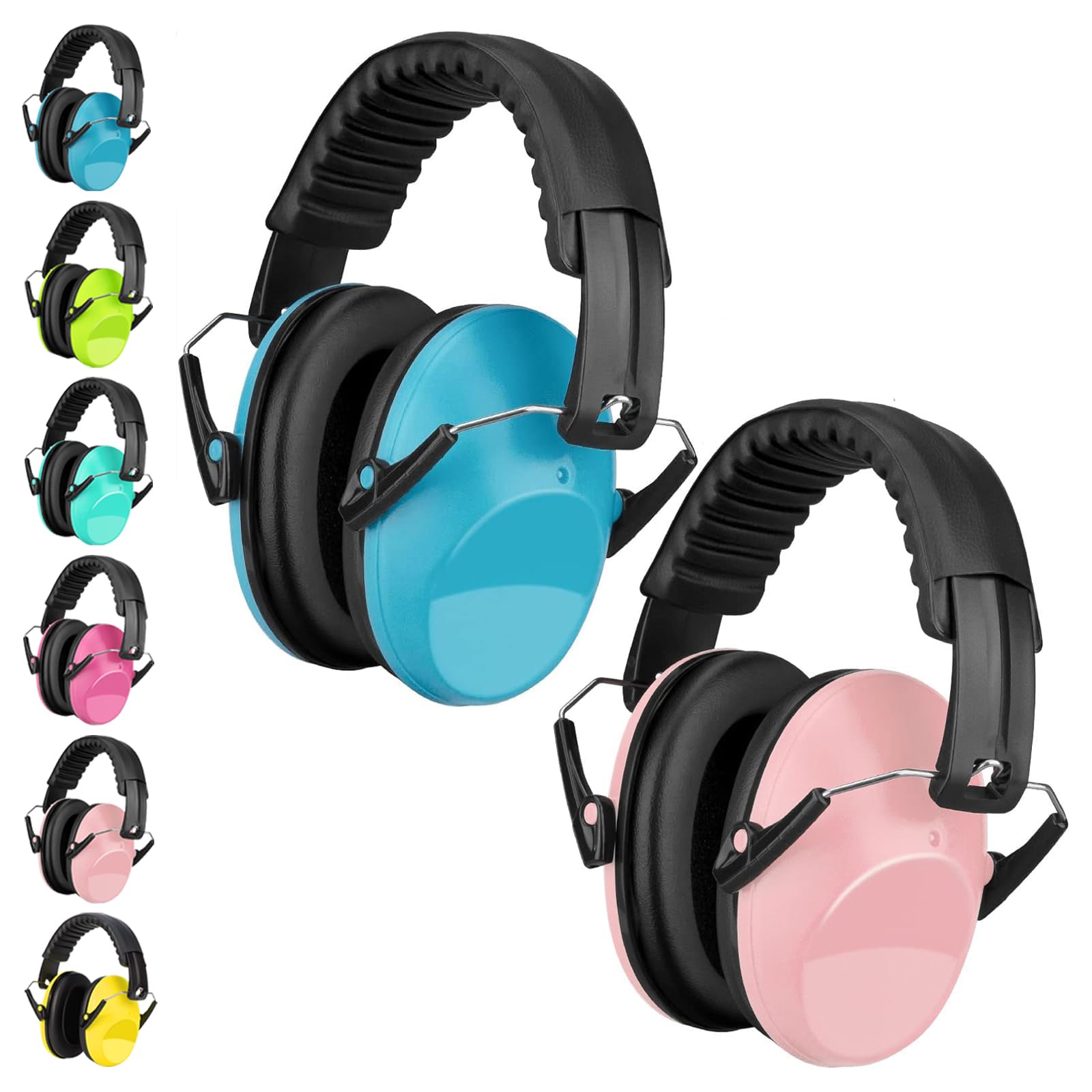 BraveKoi Kids Ear Defenders 2 Pack, 26dB SNR Children Noise Cancelling Headphones Foldable Adjustable Hearing Protection Noise Cancelling Earmuffs for Autism, Boys, Girls, Toddlers (Age 3-16 Year Old)