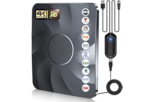 SARHOGY 2024 Upgraded TV Antenna for Smart TV Indoor Outdoor, 1000+ Miles Range Digital TV Antenna, HD Antenna for TV Support 4K 1080p 720p All Older TV's, Smart Signal Booster/Thick Coaxial Cable