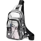 TINYAT Clear Sling Bag Stadium Approved Transparent Bag Crossbody Casual Shoulder Chest Bag for Men Women,T9060