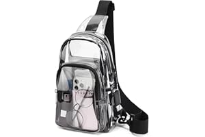 TINYAT Clear Sling Bag Stadium Approved Transparent Bag Crossbody Casual Shoulder Chest Bag for Men Women