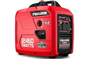 POXURIO 2450 Watt Inverter Generator, 120V Gas Powered Generator Super Quiet, RV Ready/EPA for RV, Camping and Home，Red