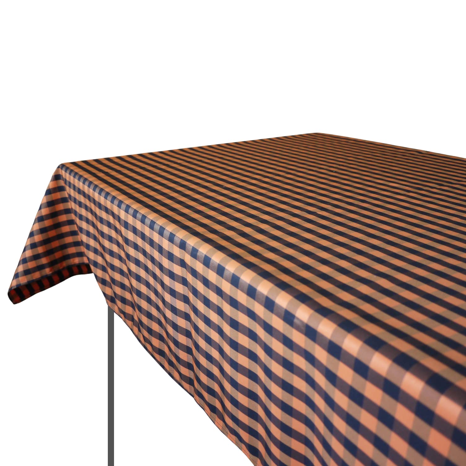 Weavric Checkered Rectangular Tablecloth, 52x114 Inches 132x290cm, Washable Wrinkle Stain Free Gingham for Buffet Table, Outdoor Picnic, Hotel, Restaurant, Party, Holiday, Christmas, Orange and Black