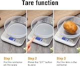 GRIFEMA GA2002 Digital Kitchen Scale 5kg 1g LCD Display Stainless Steel Blue view 5
