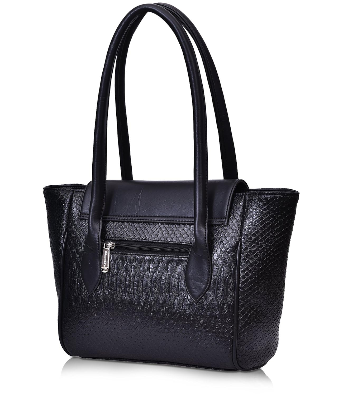 fantosy black leather design women shoulder bag (fnb-758) (black)