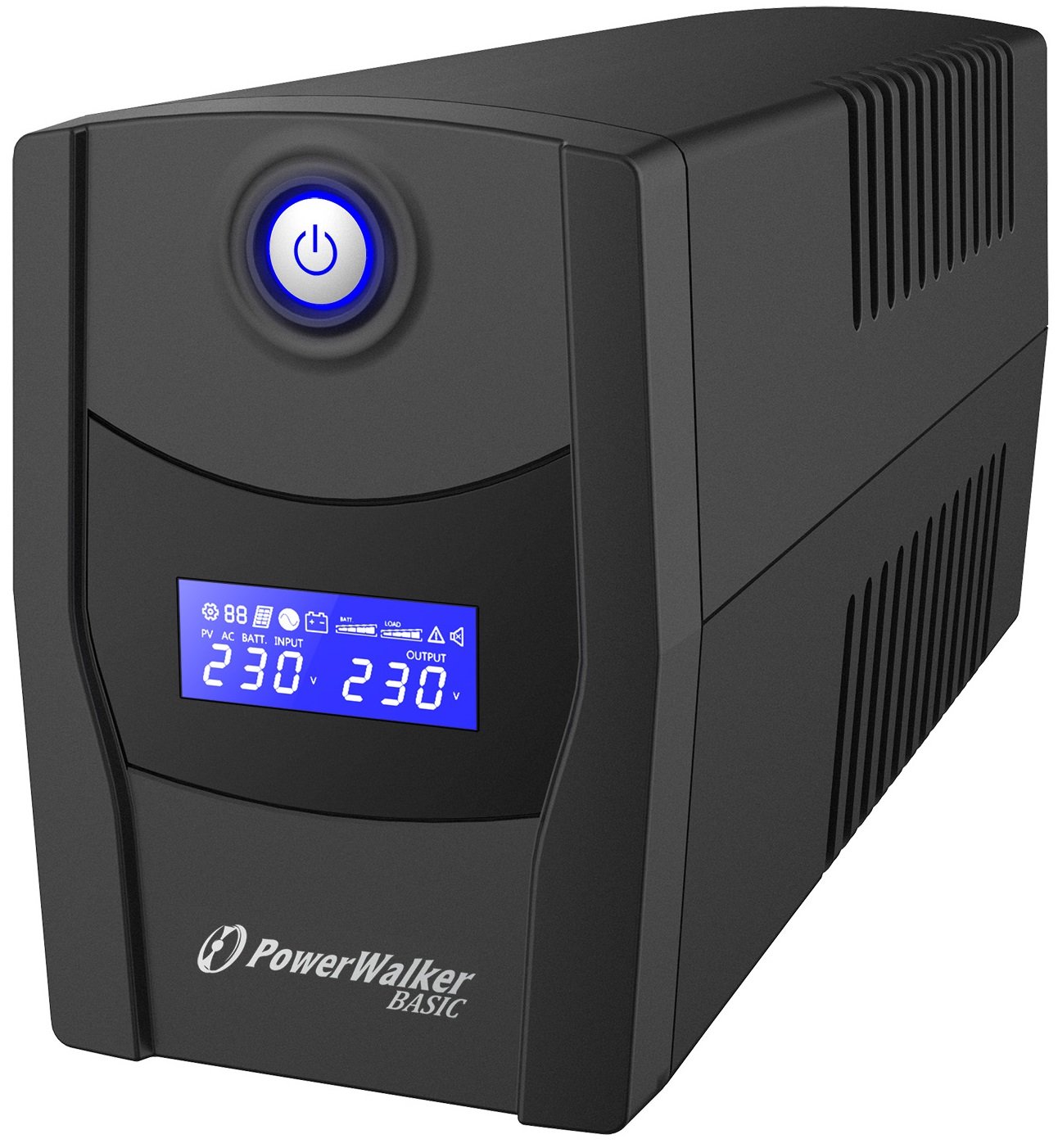 PowerWalker UPS VI Series 600VA/360W Compact Battery backup solution with 3 x UK Outlets, built-in AVR, HID Supported, Cold (DC) Start Function (LCD Screen)