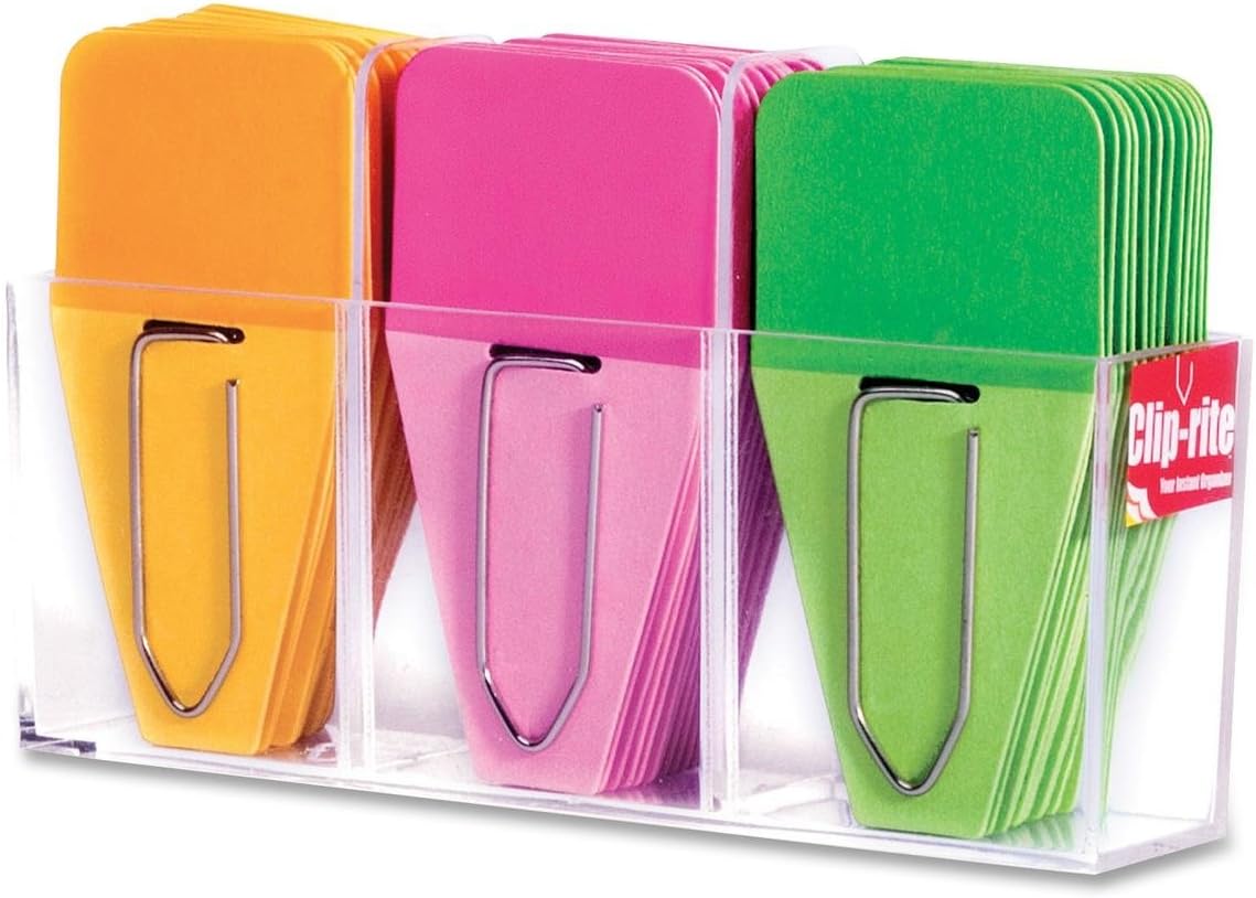 Cliprite ClipTabs Small Solid O/P/G 12 ClipTabs per Color Dispenser