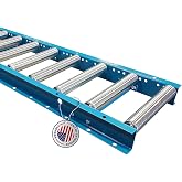 Ultimation Light-Duty Gravity Conveyor, Rollers &amp; Frames - 12W" x 5'L x 3"C | 1.5"D Galvanized Steel Rollers, 12" Wide by 5' Long Frame &amp; 3" Centers, Warehouses, Workshop &amp; DIY Projects, 1,300lb Capacity