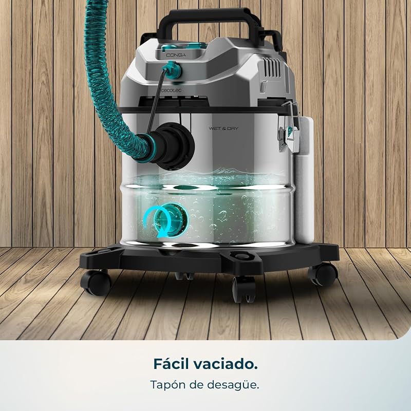 Aspirador sólido, líquido, para estofos e carpetes com cabo Conga CarpetClean 20000 Pro Ultra. 1600W, 21kPa de potência, 2 em 1 função, capacidade de 20L, kit de acessórios, raio de ação 7m