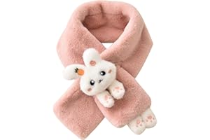 Wayfadacc Winter Child Teens Cartoon Scarf Furry Warm Soft Plush Scarves Girls Boys Thicken Infant Outdoor Walking Scarf