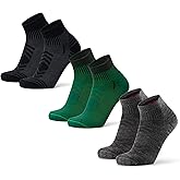 DANISH ENDURANCE Hiking Socks, Low Cut, Merino Wool Socks, Winter, Moisture Wicking, Thermal, for Men & Women, 3-Pack