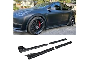AUTRAGO Side Skirts Compatible with Tesla Model Y 2020-2024, Rocker Panel Guard Splitter Lip Body Kit, Replacement Accessories for Tesla (Gloss Black)