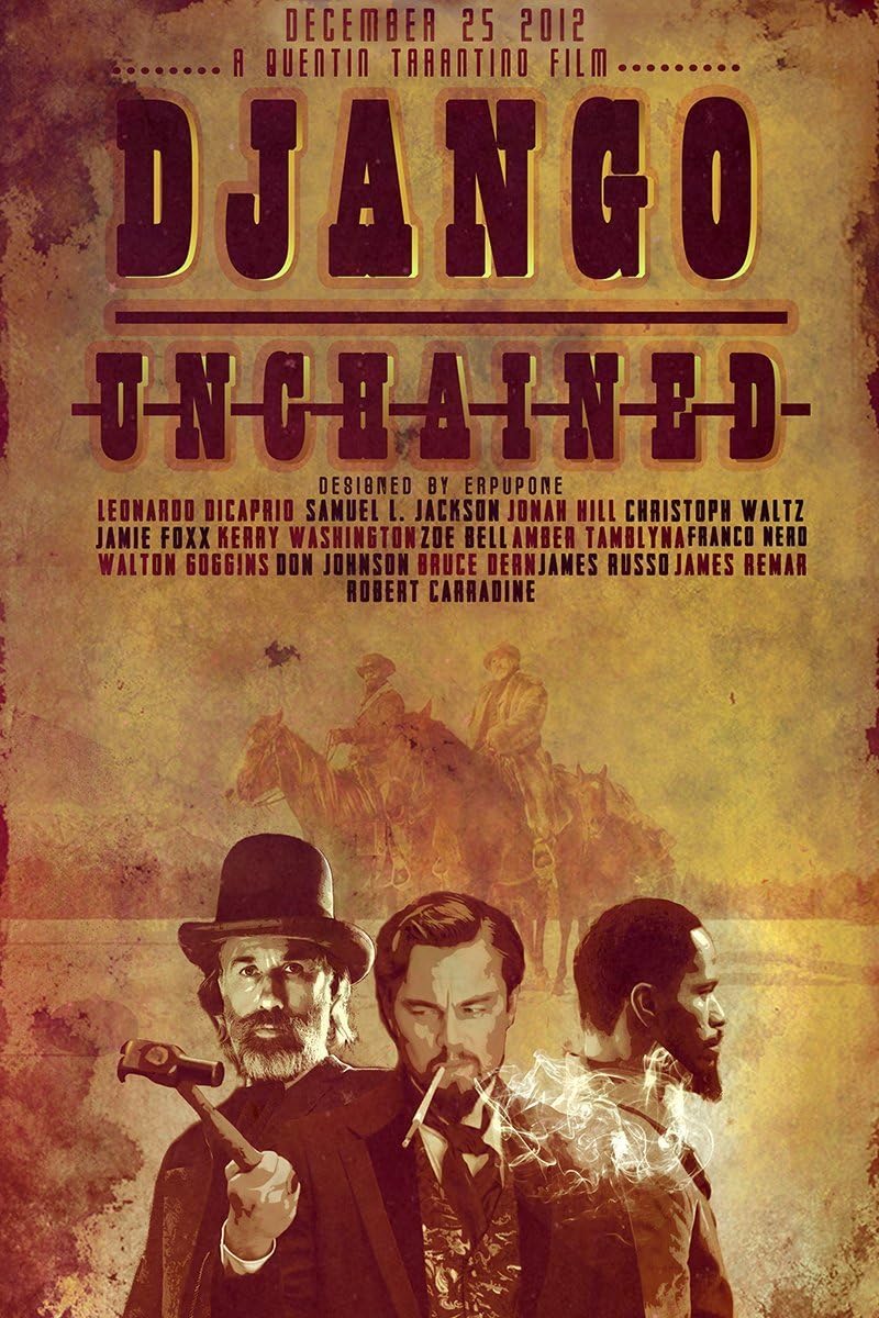 Django Unchained 2013 Movie Poster 24x36 Jamie Foxx Leonardo DiCaprio High Quality Gloss Print 114