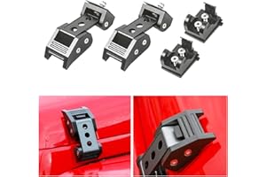 STANVEE Aluminum Hood Latches, Hood Catch Kit Compatible with Jeep Wrangler JK JKU 2007-2018 & Jeep Wrangler JL JLU Gladiator JT 2007-2021, No Drilling Required (Black)