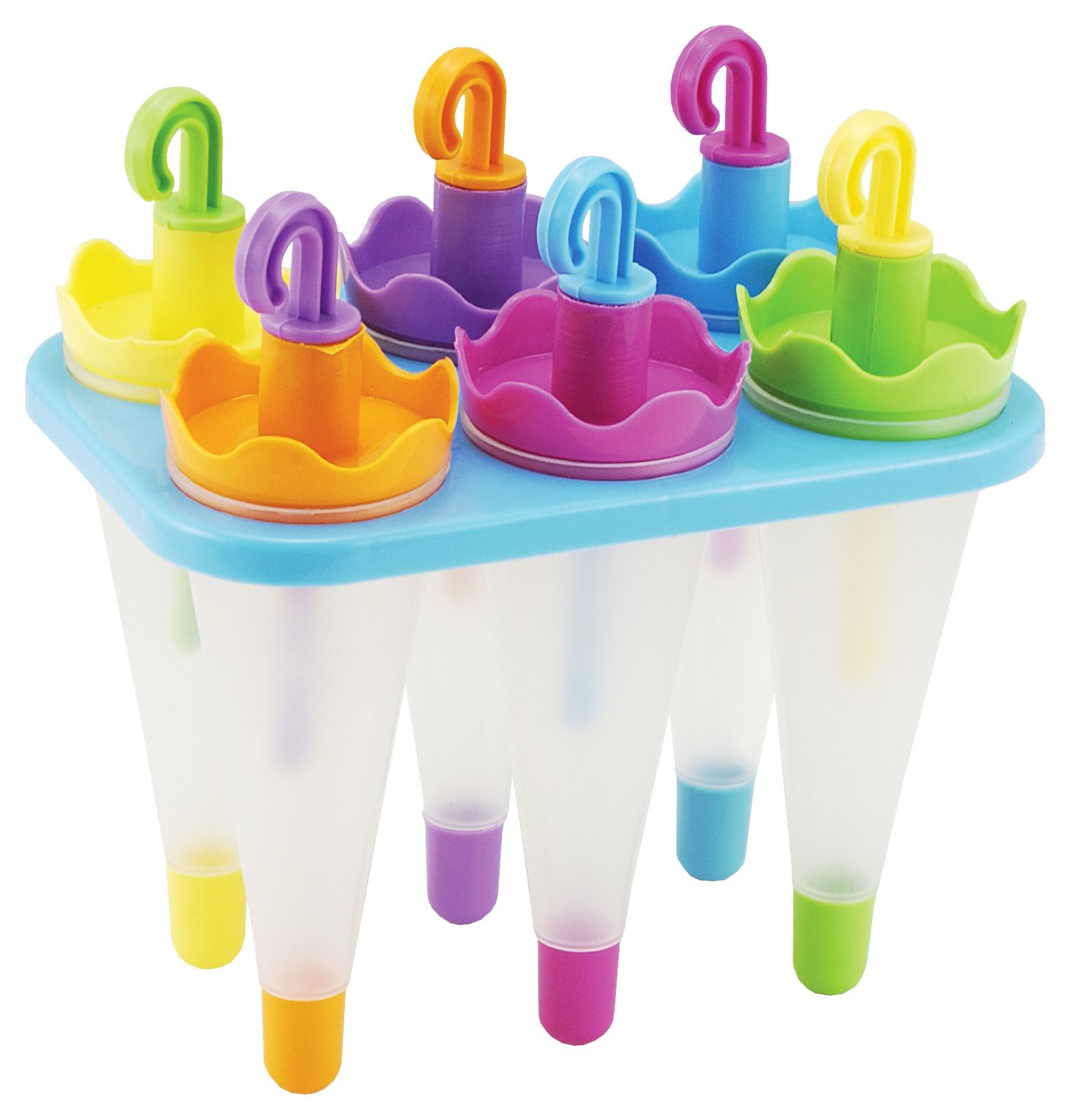 Tala Umbrella Lolly Moulds, Ice Lolly Mould with 6 Reusable Umbrella Style Sticks, Perfect for creating homemade Lollies and sweet treats in Summer, Made with BPA FREE Plastic