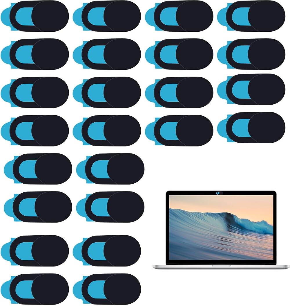 Qianeffort 24Pcs Black Laptop Camera Cover Slider Ultra Thin Webcam Privacy