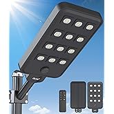 JAYNLT X-13000W Solar Street Lights Outdoor, Ultra-Large 6500K Commercial Parking Lot Lights Dusk to Dawn,IP67 Waterproof Solar Power Flood Security Light for Playground,Road