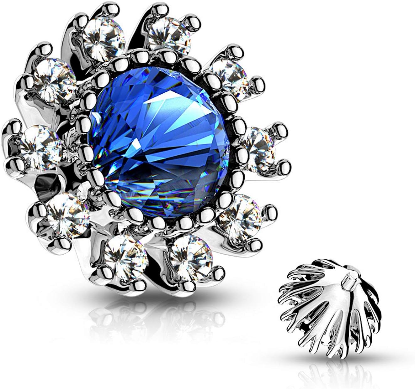 BYB Jewelry CZ Burst Surgical Steel Dermal Anchor Top