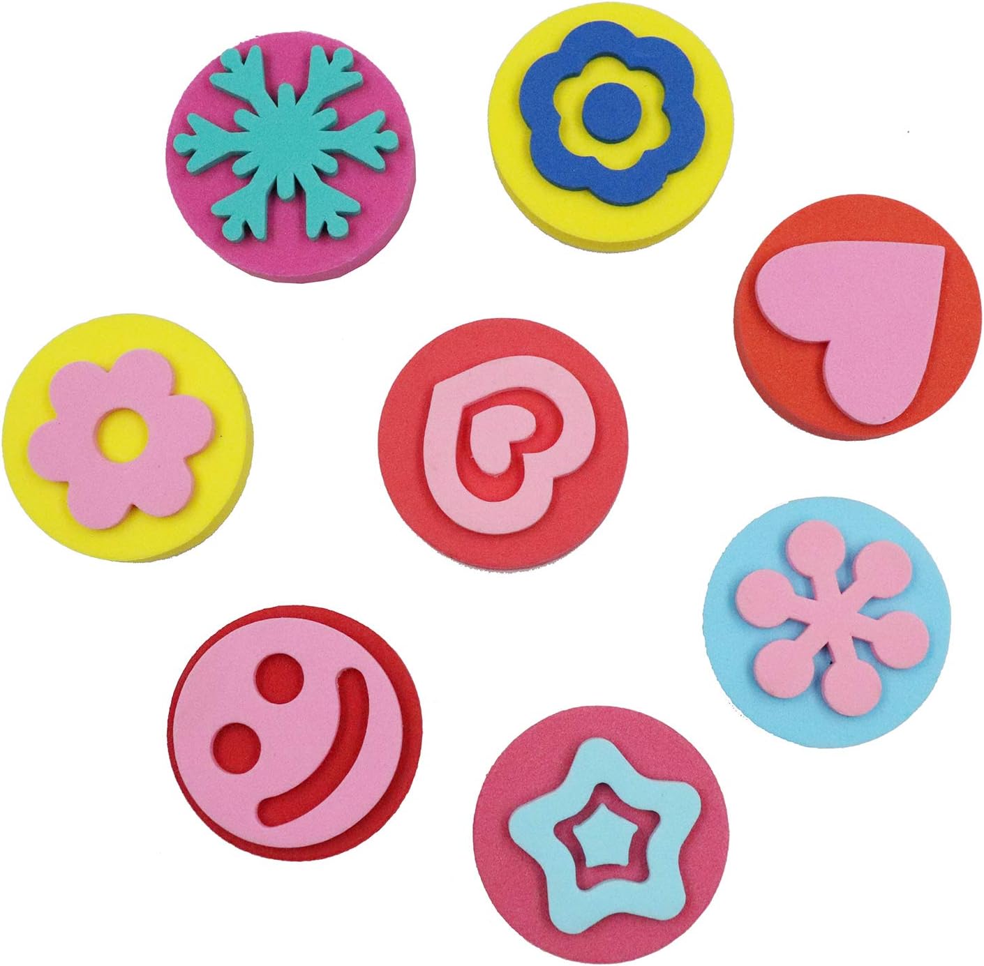 Royee 6 Pcs Painting Sponge EVA Paint Stamper Star Heart Flower Snowflake Shape for Art Drawing Tools Kids Toddlers Early Learning Accessories DIY Craft Project