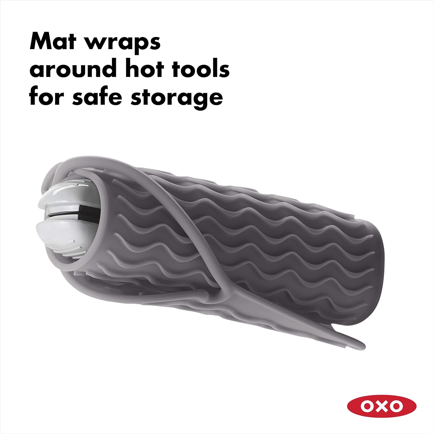OXO Good Grips Heat Resistant Silicone Travel Mat for Curling Irons and Flat Irons,Gray: Home & Kitchen