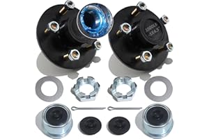 iBroPrat 2Sets 3500Lb Trailer Idler Hub Kits 5 Bolt 4.5, Trailer Idler 5 Lug Hub Kits Pre-Installed and Lubricated for 3500 lbs 1-1/16'' to 1-3/8'' #84 Spindle Tapered Axle
