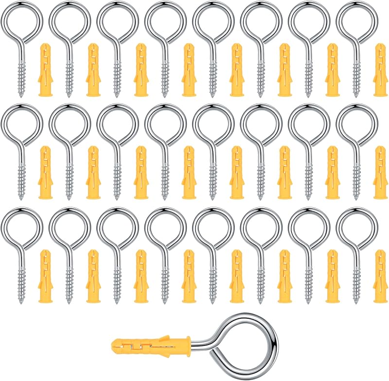 Cents matter M3.5 304 Stainless Steel Screw Eyes 25 Pcs with Plastic Tubes
