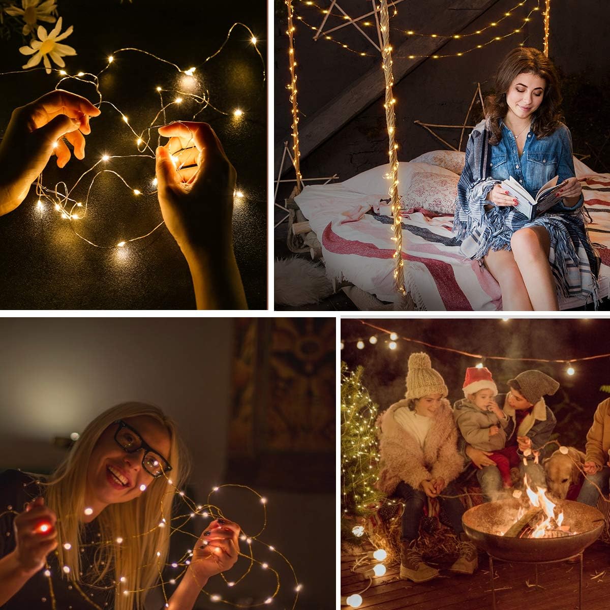 66 Ft 200 LED Fairy Light - Cooper Wire String Light USB Powered with 8 Modes Remote Control for Indoor&Outdoor, for Bedroom Ceiling Wall Tapestry Halloween Christmas Decor (Warm White Colored) : Garden & Outdoor