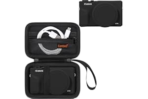 Canboc Case for Canon PowerShot G7X Mark III Digital Camera, 1* Hard Carrying Case + 1* Soft Silicone Cover with Removable Le