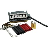 Guyker Guitar Tremolo Bridge with Brass Roller Saddle String Space 10.5mm &amp; Brass Block &amp; Spring and Claw, Pop-In Vibrato Bar, Complete Install Kit for Start ST Electric Guitar(GG-2001, Black)