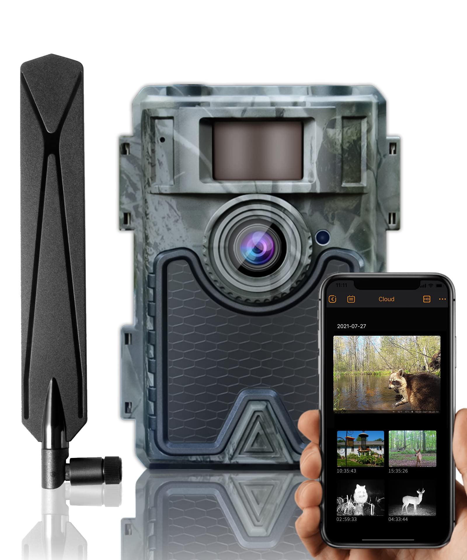 WingHome Cellular Trail Camera, Deer Hunting Camera, Wildlife Farm Monitoring Full HD Game Cam IP66 with Night Vision 0.4s Trigger Time 65fts Motion Activated,4G-LTE 1080P 32G Free App and SIM Card