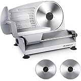 Meat Slicer, Anescra 200W Electric Deli Food Slicer with Two Removable 7.5’’ Stainless Steel Blades and Food Carriage, Child 