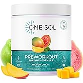 One Sol Pre-Workout for Women, Enhanced Pump & Focus, No Jitters Or Crash, Natural Ingredients, 100% Vegan, Gluten Free & Soy Free, (Mango Guava)