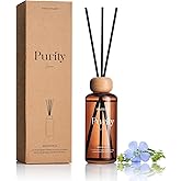 M&SENSE Linen Scent Reed Diffuser | 6.3 fl oz Natural Essential Oil Diffuser with Sticks, Non-Toxic Housewarming Aromatherapy Diffuser Gift for Bathroom & Shelf Decor