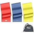 TKO Resistance Bands Set - 3 Pack - Flat Elastic Exercise Gear for Women, Men - Fitness, Workout, Light, Medium, Heavy Levels