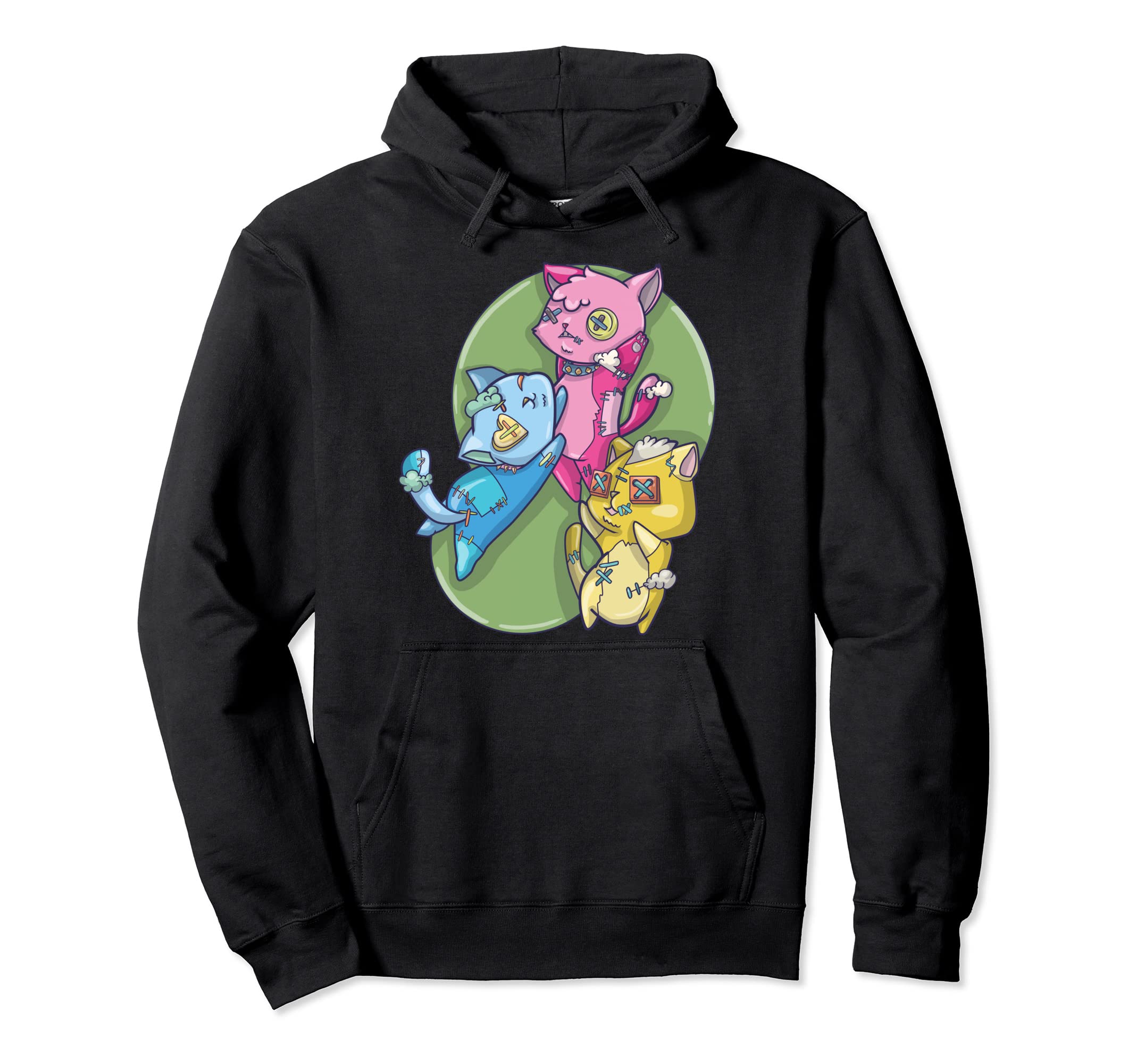 Pansexual Kawaii Cat, Pastel Goth Anime Art Pan Pride Pullover Hoodie