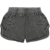 VIPWOLF Men's Y2K Star Graphic Shorts Vintage Elastic Waist Baggy Track Shorts Streetwear
