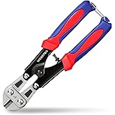 WORKPRO Mini Bolt Cutter 8-inch, Spring Loaded Small Heavy Duty Wire Cable Cutter, Snips Clippers with Soft Anti-Slip Handle