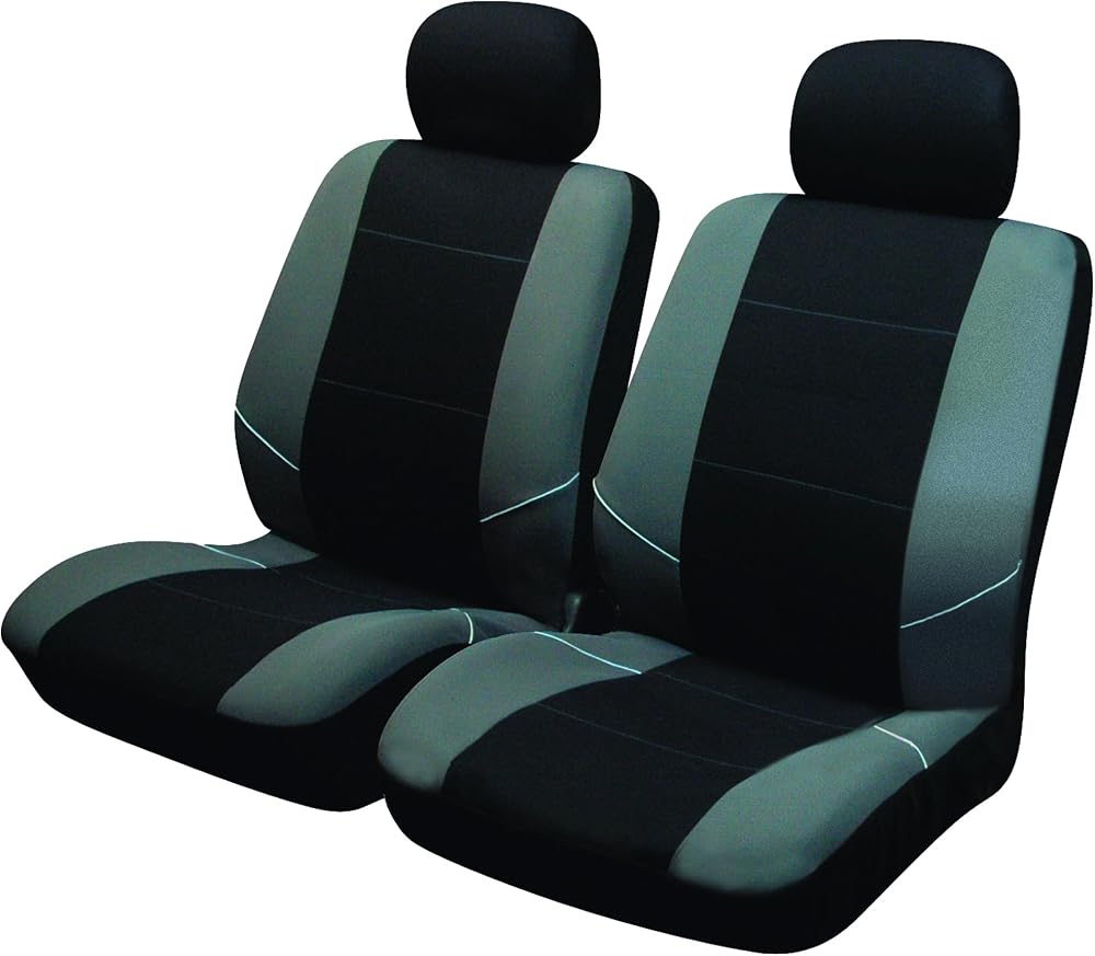 Sakura Merton Front Seat Covers and Headrests Black Grey SS3633 Universal Fit