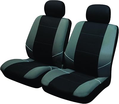 Sakura Merton Front Seat Covers and Headrests Black Grey SS3633 Universal Fit