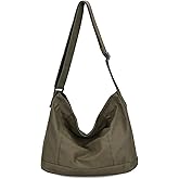 VASCHY Canvas Messenger Tote Bag, Lightweight Casual Crossbody Slouchy Shoulder Hobo Side Bag for Men and Women