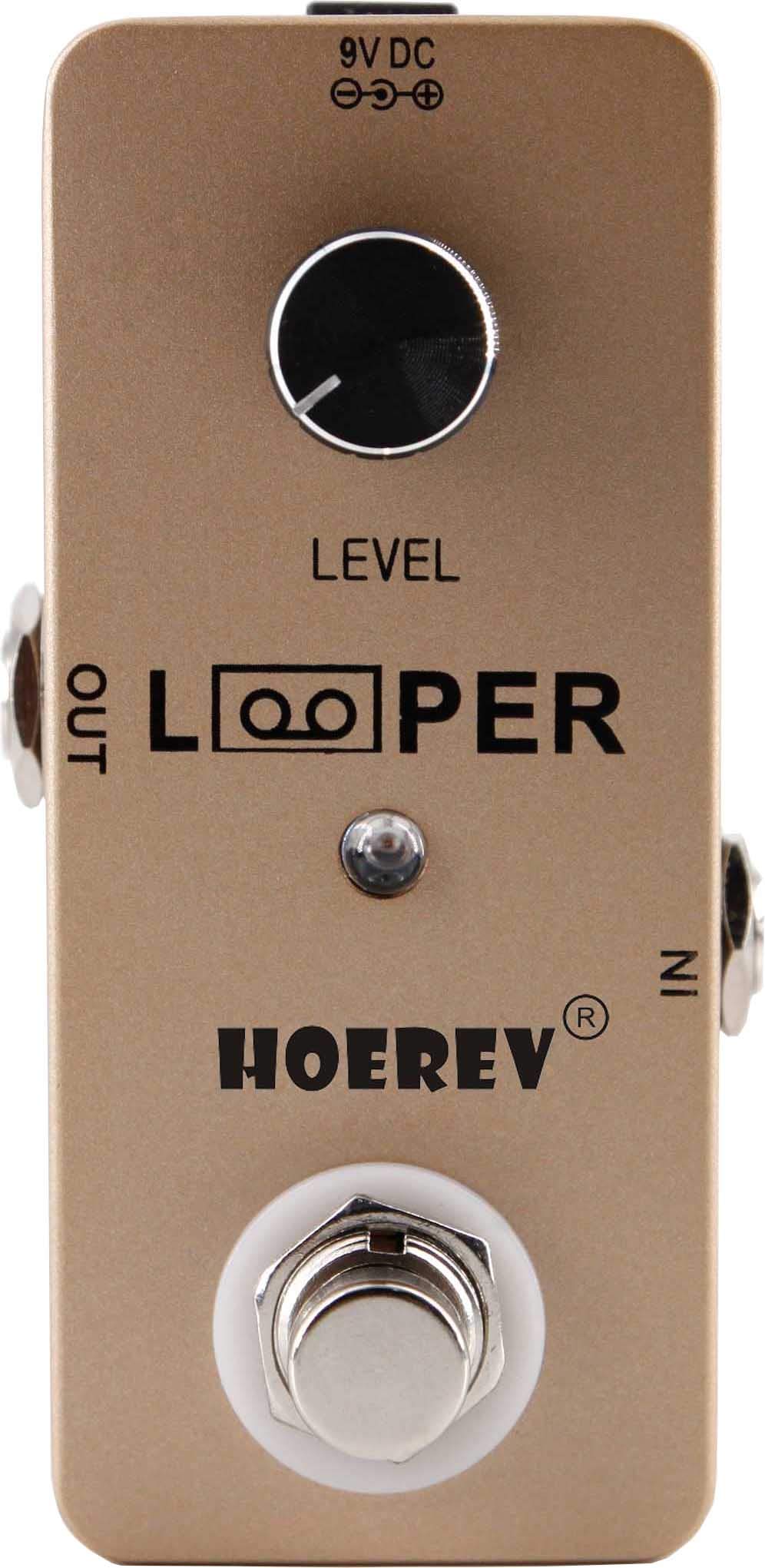HOEREV Guitar Mini Looper Pedal Golden 5 Minutes Recording Time 48k Voice 24bit Sampling with USB