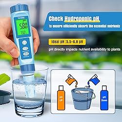 YINMIK Water pH Meter, Digital 4 in 1 pH Temp EC