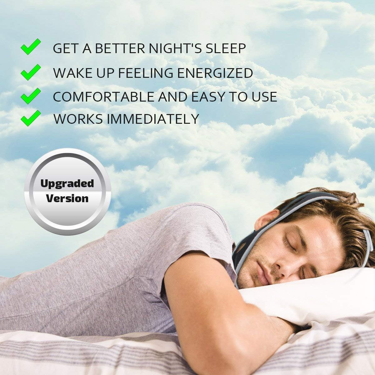 Anti My Snoring Snore Solution, Anti Snoring Snore Chin Strap Large, Anti Snore Snoring Chin Strap Devices for Men Women Kids, Snore Stopper Chin Strap, Resmed Cpap Supplies Chin Straps: Health & Personal Care