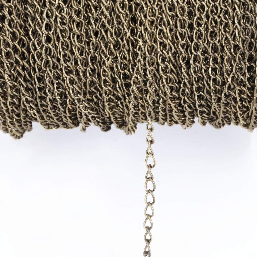 yanhongy 10 M Stainless Steel Flat Cable Bracelet Multi-Standard 2.5/3.5/4.5mm DIY Bulk Necklace Handmade Jewelry Accessories (Green Bronze, 2.5mm)