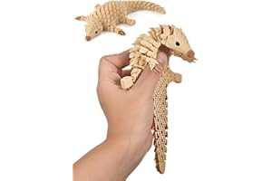 GEMMICHO 3D Printed Animals, 6" Articulated Pangolin Toy, 3D Printed Toys, Flexible Animal Figurine Fidget & Desk Decor, Realistic Scaled Pangolin Collectible Gift for Office, Animal Lovers (Pangolin Toy)