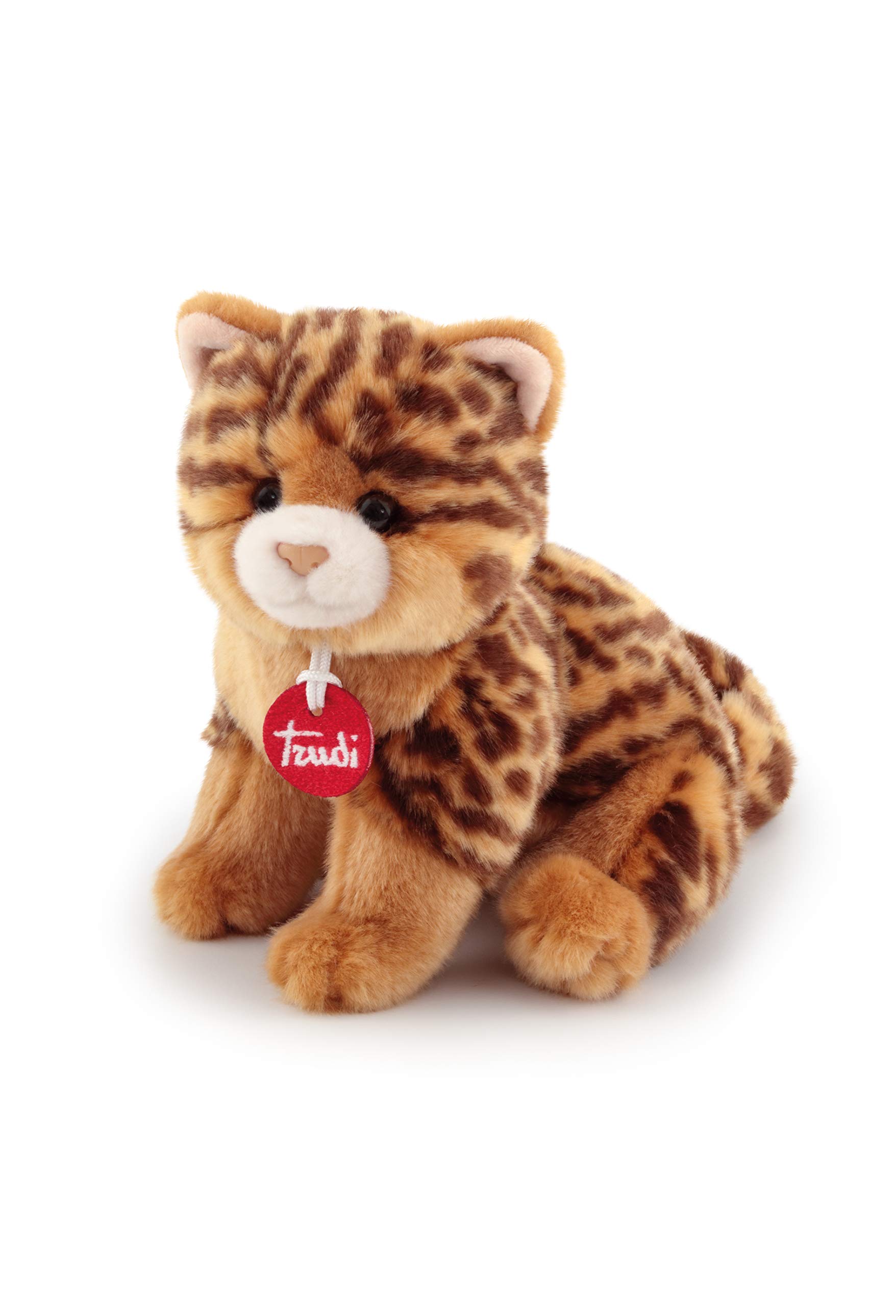 Trudi Brad Cat Plush Toy, Animal Print – Soft and Cuddly Stuffed Cat, Fire Retardant Polyester, Machine Washable, For Christmas, Birthday – 16x20x24 cm